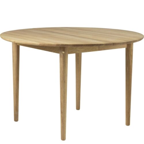 C65E Bjørk- Extendable Round Dining Table ø115cm- Natural Oak