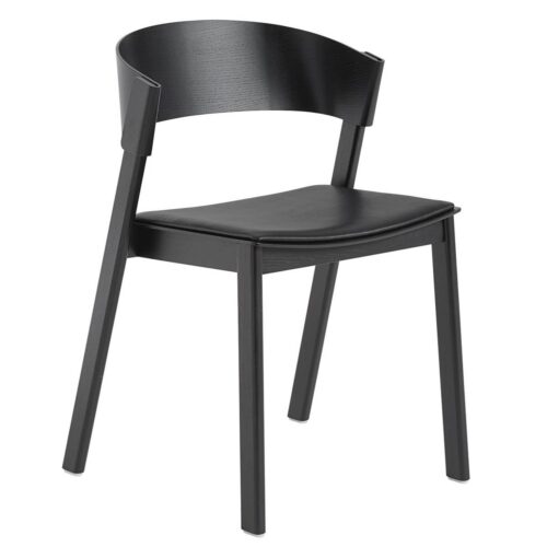 Cover Side Chair - Black/ Black Refine Leather
