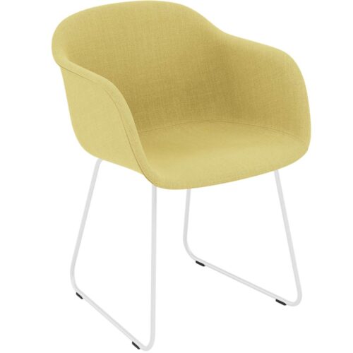 Fiber Armchair Sled Base, Upholstery- More Options