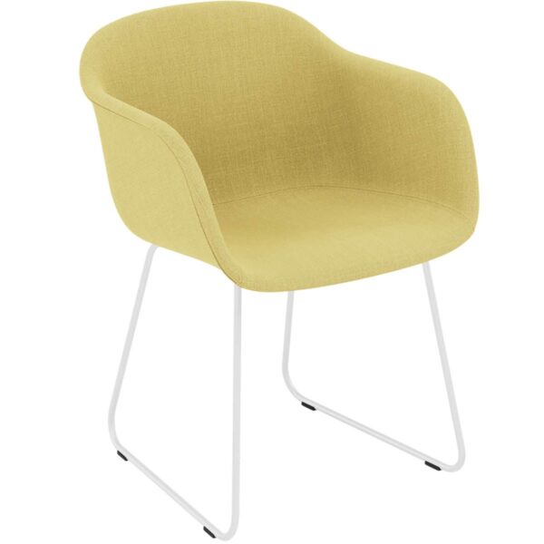 Fiber Armchair Sled Base, Upholstery- More Options