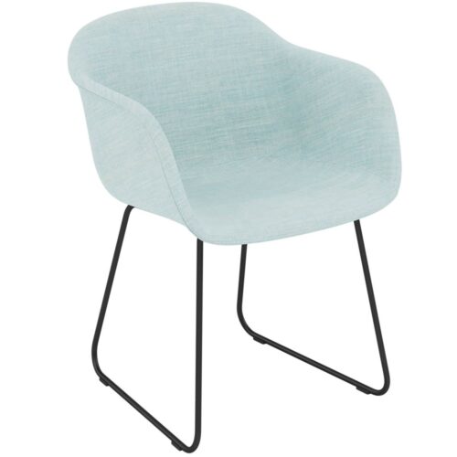 Fiber Armchair Sled Base, Upholstery- Remix 823 Kvadrat