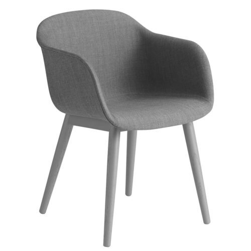 Fiber Armchair Upholstered Wood Base - Remix Kvadrat