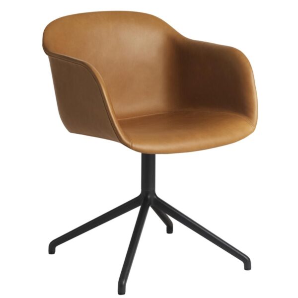 Fiber Armchairs Swivel Base Black- Refine Leather- More Options