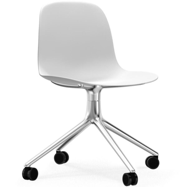 Form Chair Swivel with Castors, Aluminum- more options