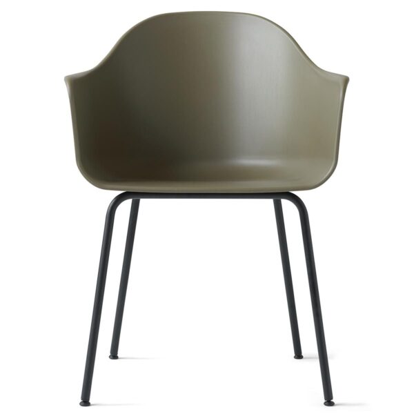Harbour Dining Chair, Metal Base- Olive/ Black Harbour Dining Chair, Metal Base- Olive/ Black