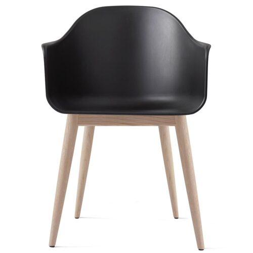 Harbour Dining Chair, Wood Base- Black/ Natural or Dark Stained Oak