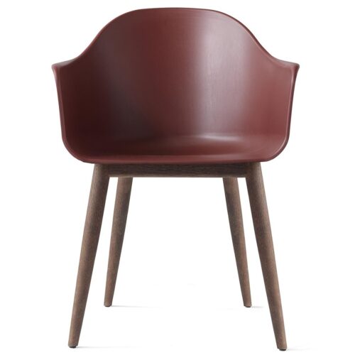 Harbour Dining Chair, Wood Base- Burned Red/ Natural or Dark Stained Oak