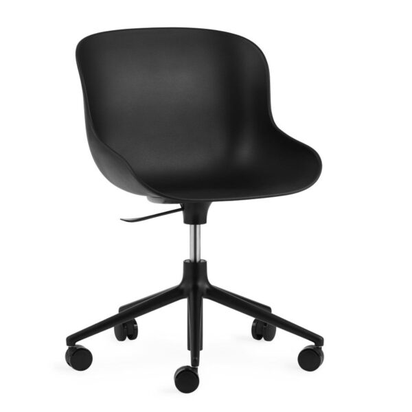 Hyg Chair Swivel with Castors and Gaslift, Black base- Black+ 4 colours