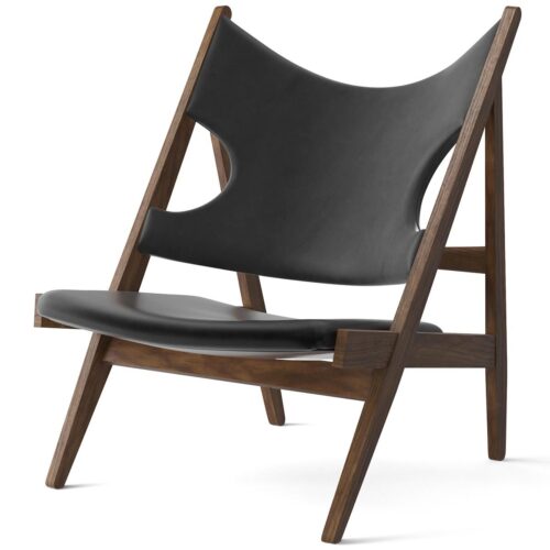 Knitting Lounge Chair- Black Leather (Dakar 0842)/ Walnut Knitting Lounge Chair- Black Leather (Dakar 0842)/ Walnut
