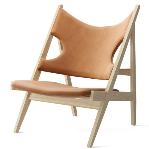Knitting Lounge Chair- Cognac Leather (Dunes 21000)/ Wax-oiled Solid Oak Knitting Lounge Chair- Cognac Leather (Dunes 21000)/ Wax-oiled Solid Oak