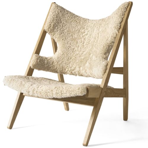 Knitting Lounge Chair- Natural Sheepskin/ Wax-oiled Solid Oak Knitting Lounge Chair- Natural Sheepskin/ Wax-oiled Solid Oak