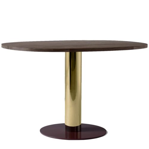 Mezcla JH22 wooden table 120x90cm- natural walnut/ brass