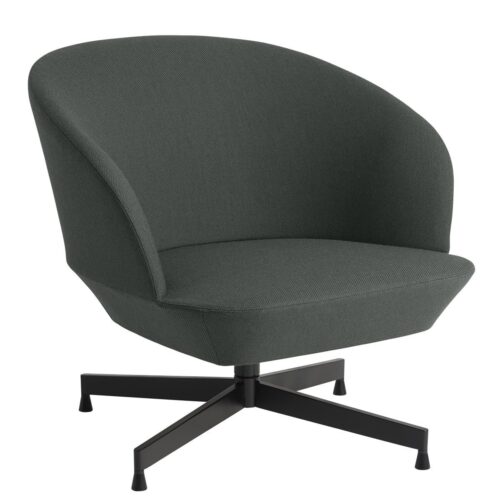 Oslo Lounge Chair, Swivel Base- Black / Twill Weave 990 Oslo Lounge Chair, Swivel Base- Black / Twill Weave 990