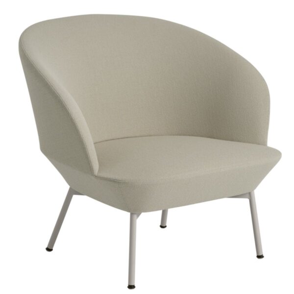 Oslo Lounge Chair, Tube Base- Grey / Vidar 146