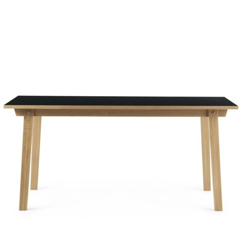 Slice Table 160x84cm- Oak/ Black Linoleum