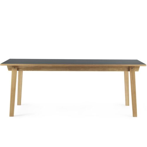 Slice Table 200x90cm- Oak/ Dark Grey Linoleum