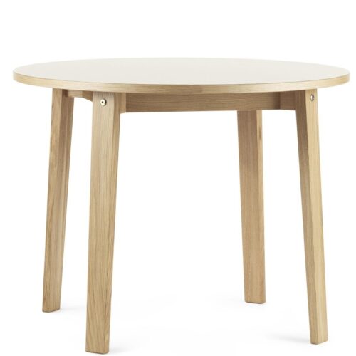Slice Table Ø95cm- Oak/ Beige Linoleum